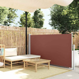 Uvlačiva bočna tenda za terasu 120 x 500 cm smeđa
