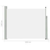 Uvlačiva bočna tenda za terasu 140 x 500 cm krem