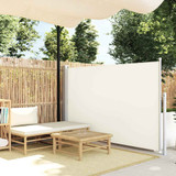 Uvlačiva bočna tenda za terasu 140 x 500 cm krem