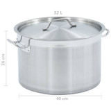 Kuhinjski lonac 32 L 40 x 26 cm od nehrđajućeg čelika Kuhinjski lonac 32 L 40 x 26 cm od nehrđajućeg čelika