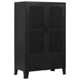 Uredski ormarić s mrežastim vratima crni 75x40x120 cm čelični