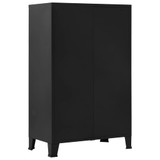 Uredski ormarić s mrežastim vratima crni 75x40x120 cm čelični
