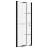 vidaXL Vrata za tuš od kaljenog stakla 91 x 195 cm crna