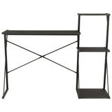 Radni stol s policom crni 116 x 50 x 93 cm