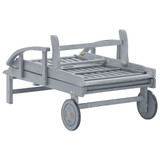 Vrtna ležaljka za sunčanje siva od masivnog bagremovog drva