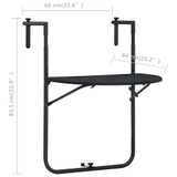 Viseći balkonski stol crni 60 x 64 x 83,5 cm plastični