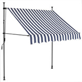 Tenda na ručno uvlačenje s LED svjetlima 100 cm plavo-bijela