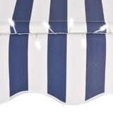 Tenda na ručno uvlačenje s LED svjetlima 250 cm plavo-bijela