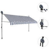 Tenda na ručno uvlačenje s LED svjetlima 350 cm plavo-bijela