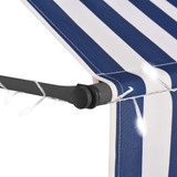 Tenda na ručno uvlačenje s LED svjetlima 400 cm plavo-bijela
