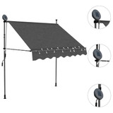 Tenda na ručno uvlačenje s LED svjetlima 100 cm antracit