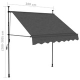 Tenda na ručno uvlačenje s LED svjetlima 100 cm antracit