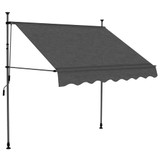Tenda na ručno uvlačenje s LED svjetlima 150 cm antracit
