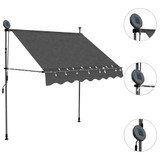 Tenda na ručno uvlačenje s LED svjetlima 200 cm antracit