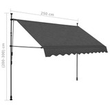 Tenda na ručno uvlačenje s LED svjetlima 250 cm antracit