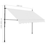 Tenda na ručno uvlačenje s LED svjetlima 250 cm krem