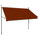 Tenda na ručno uvlačenje s LED svjetlom 250 cm narančasto-smeđa