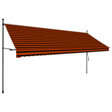 Tenda na ručno uvlačenje s LED svjetlom 400 cm narančasto-smeđa