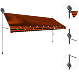 Tenda na ručno uvlačenje s LED svjetlom 400 cm narančasto-smeđa