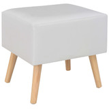 Noćni ormarići 2 kom bijeli 40 x 35 x 40 cm od umjetne kože Noćni ormarići 2 kom bijeli 40 x 35 x 40 cm od umjetne kože