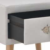 Noćni ormarići 2 kom bijeli 40 x 35 x 40 cm od umjetne kože Noćni ormarići 2 kom bijeli 40 x 35 x 40 cm od umjetne kože