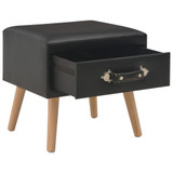 Noćni ormarići 2 kom crni 40 x 35 x 40 cm od umjetne kože Noćni ormarići 2 kom crni 40 x 35 x 40 cm od umjetne kože