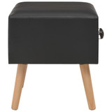 Noćni ormarići 2 kom crni 40 x 35 x 40 cm od umjetne kože Noćni ormarići 2 kom crni 40 x 35 x 40 cm od umjetne kože