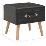 Noćni ormarići 2 kom crni 40 x 35 x 40 cm od umjetne kože Noćni ormarići 2 kom crni 40 x 35 x 40 cm od umjetne kože
