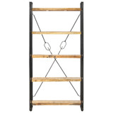 Police za knjige s 5 razina 90 x 30 x 180 cm masivno drvo manga