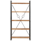 Police za knjige s 5 razina 90x30x180 cm masivno bagremovo drvo