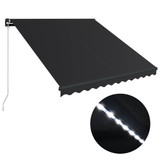 Tenda na ručno uvlačenje s LED svjetlima 300 x 250 cm antracit