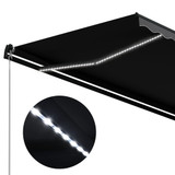 Tenda na ručno uvlačenje s LED svjetlima 450 x 300 cm antracit