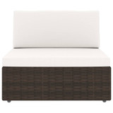 vidaXL 5-dijelna vrtna garnitura od poliratana s jastucima smeđa