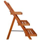 Stalak za biljke s 3 razine 50 x 63 x 80 cm od bagremovog drva