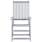 Vrtne nagibne stolice 2 kom sive od masivnog bagremovog drva