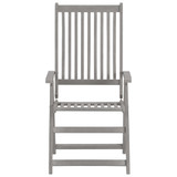 vidaXL 5-dijelni vrtni blagovaonski set masivno bagremovo drvo sivi