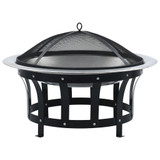 Vrtna posuda za vatru s rešetkom od nehrđajućeg čelika 76 cm Vrtna posuda za vatru s rešetkom od nehrđajućeg čelika 76 cm