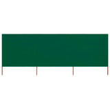 Vjetrobran s 3 panela od tkanine 400 x 80 cm zeleni