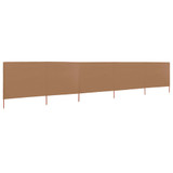 Vjetrobran s 5 panela od tkanine 600 x 160 cm smeđe-sivi