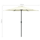 Vrtni suncobran s aluminijskom šipkom 270 x 246 cm tamnobijeli Vrtni suncobran s aluminijskom šipkom 270 x 246 cm tamnobijeli