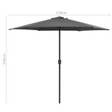 Vrtni suncobran s aluminijskom šipkom 270 x 246 cm antracit Vrtni suncobran s aluminijskom šipkom 270 x 246 cm antracit