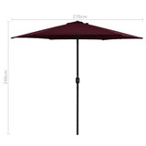 Vrtni suncobran s aluminijskom šipkom 270 x 246 cm bordo Vrtni suncobran s aluminijskom šipkom 270 x 246 cm bordo