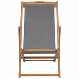 Sklopiva stolica za plažu od masivne tikovine siva