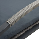 Ležaljka za sunčanje s jastukom i kotačima poliratan antracit