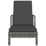 Ležaljka za sunčanje s naslonima za ruke od poliratana siva Ležaljka za sunčanje s naslonima za ruke od poliratana siva