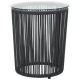 3-dijelni bistro set s jastucima od PVC ratana antracit