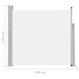 Uvlačiva bočna tenda za terasu 170 x 300 cm krem