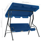 Vrtna ljuljačka tamnoplava 170 x 110 x 153 cm od tkanine Vrtna ljuljačka tamnoplava 170 x 110 x 153 cm od tkanine