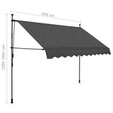 Tenda na ručno uvlačenje s LED svjetlima 300 cm antracit