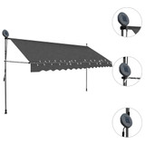 Tenda na ručno uvlačenje s LED svjetlima 350 cm antracit
